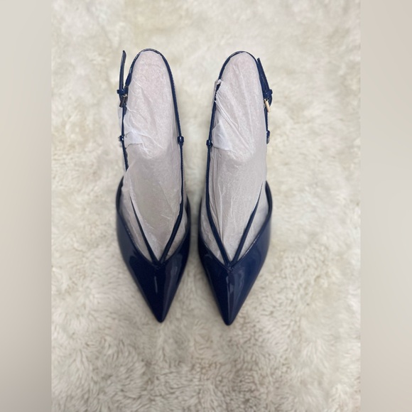 Marc Fisher Shoes - Marc Fisher Navy Patent Pointed Slingback Heels